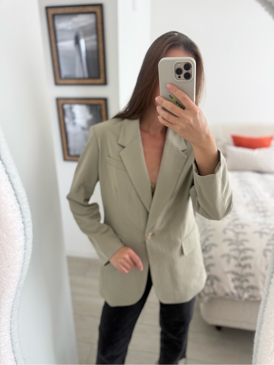 H&M Jackets & Blazers - H&M Light Sage Single-Button Women's Blazer